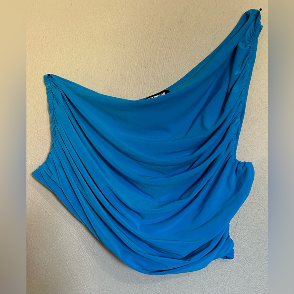 Vibrant Blue One Shoulder Crop Top